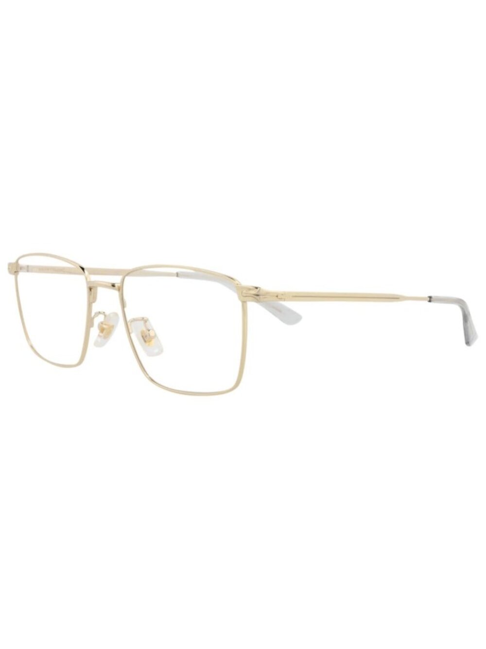 New Montblanc Women's Eyeglasses Square Rectangle Metal Frame Mens Gold Gold